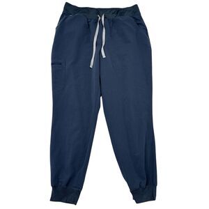 Figs High Waisted  Zamora Scrub Pant XL Blue Jogger Medical Nurse Hospital Cargo